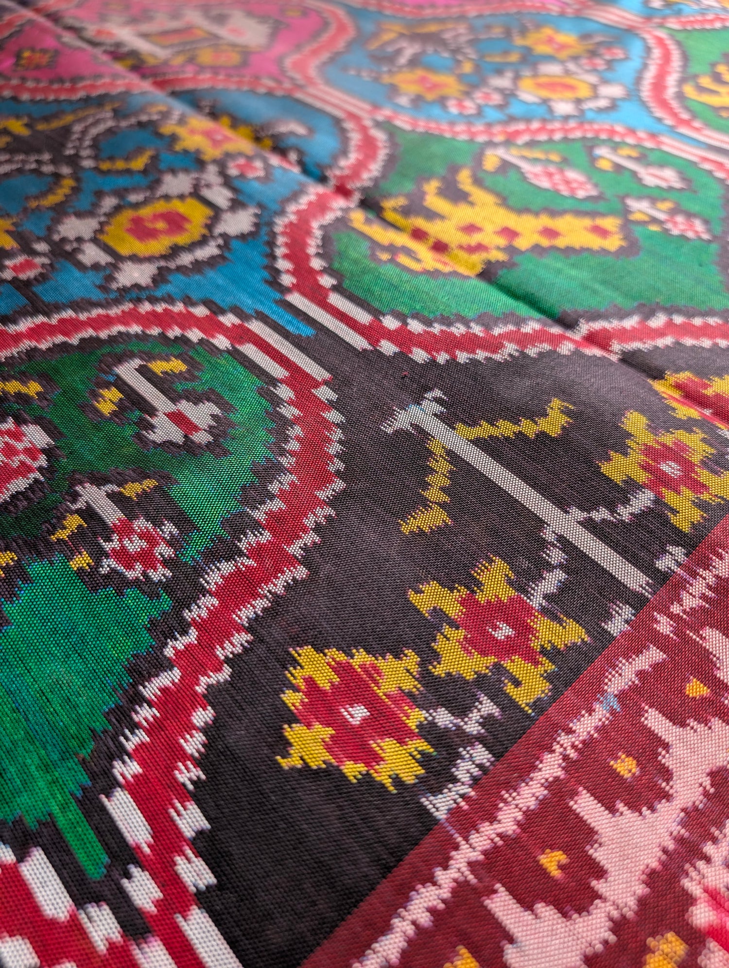 Handloom Tissue Patola Pure Silk Saree X Multicolor