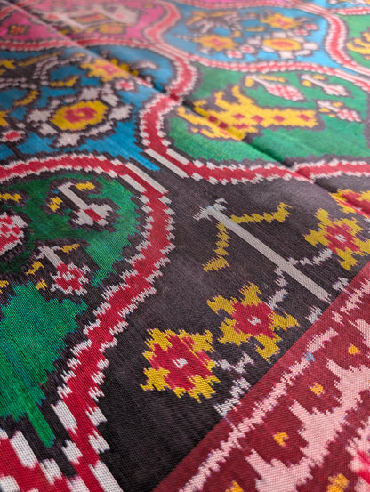 Handloom Tissue Patola Pure Silk Saree X Multicolor