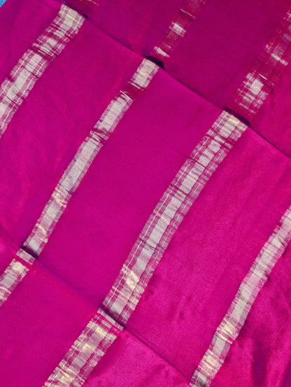 Pure Mysore silk Crepe  X Hand Embroidery - Wine
