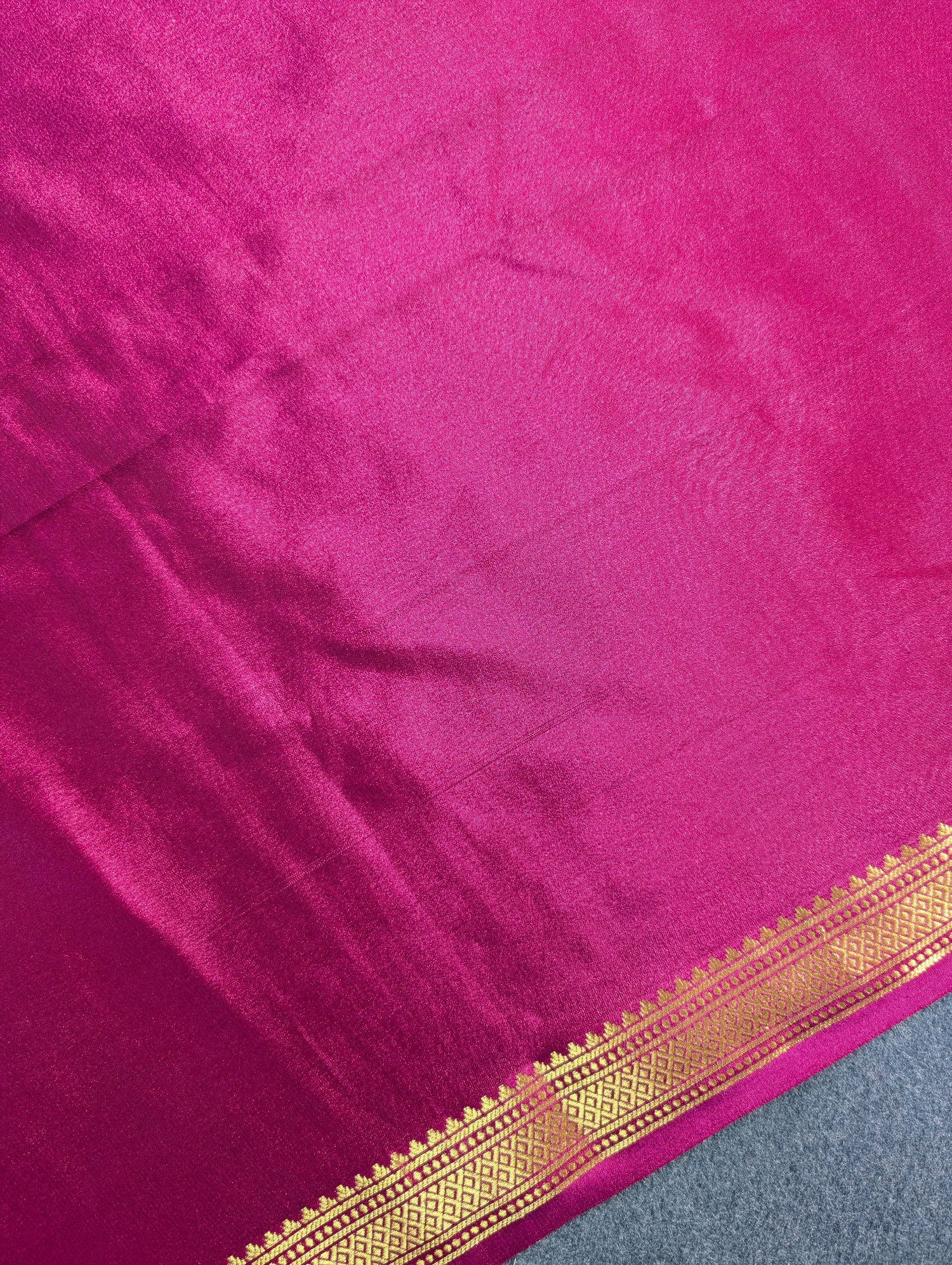 Pure Mysore silk Crepe  X Hand Embroidery - Wine