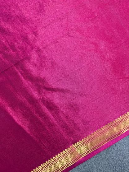 Pure Mysore silk Crepe  X Hand Embroidery - Wine