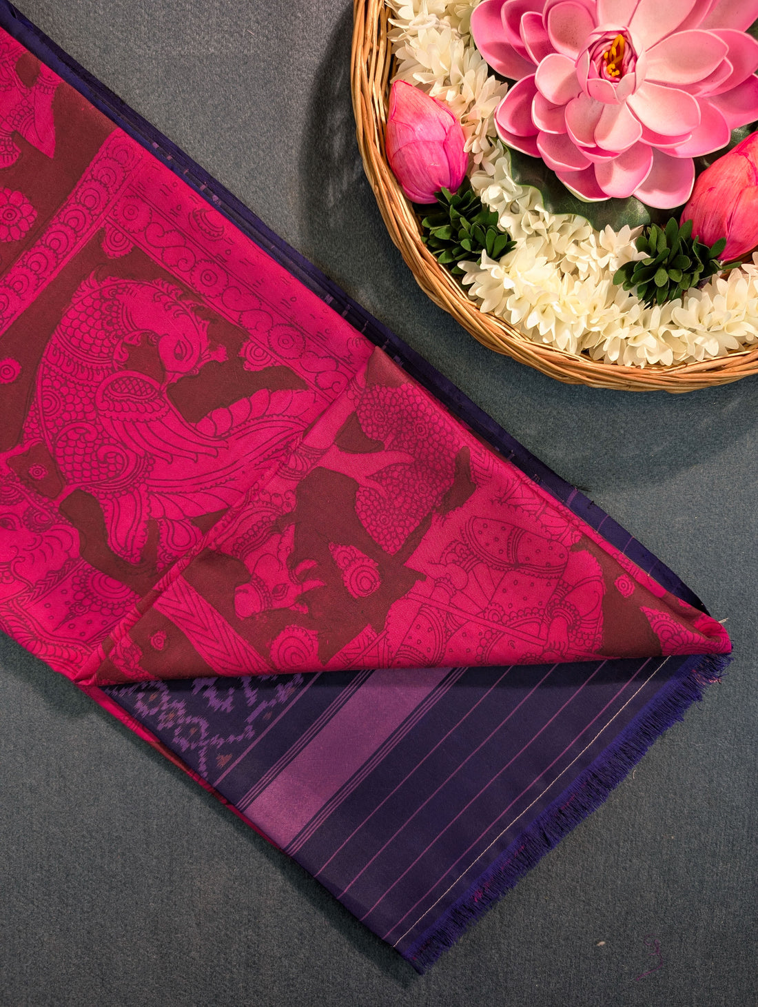 Handloom Pure Silk Patola X Pen Kalamkari