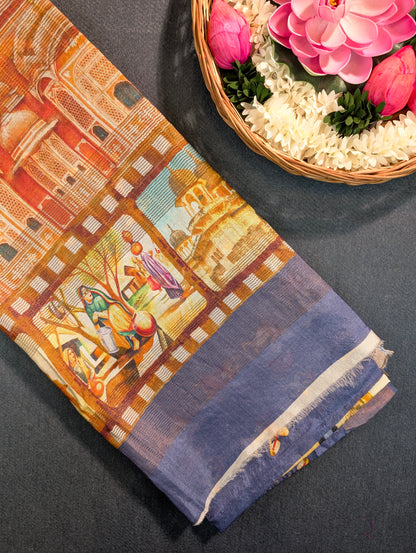 Pure Tussar Silk - Digital Print