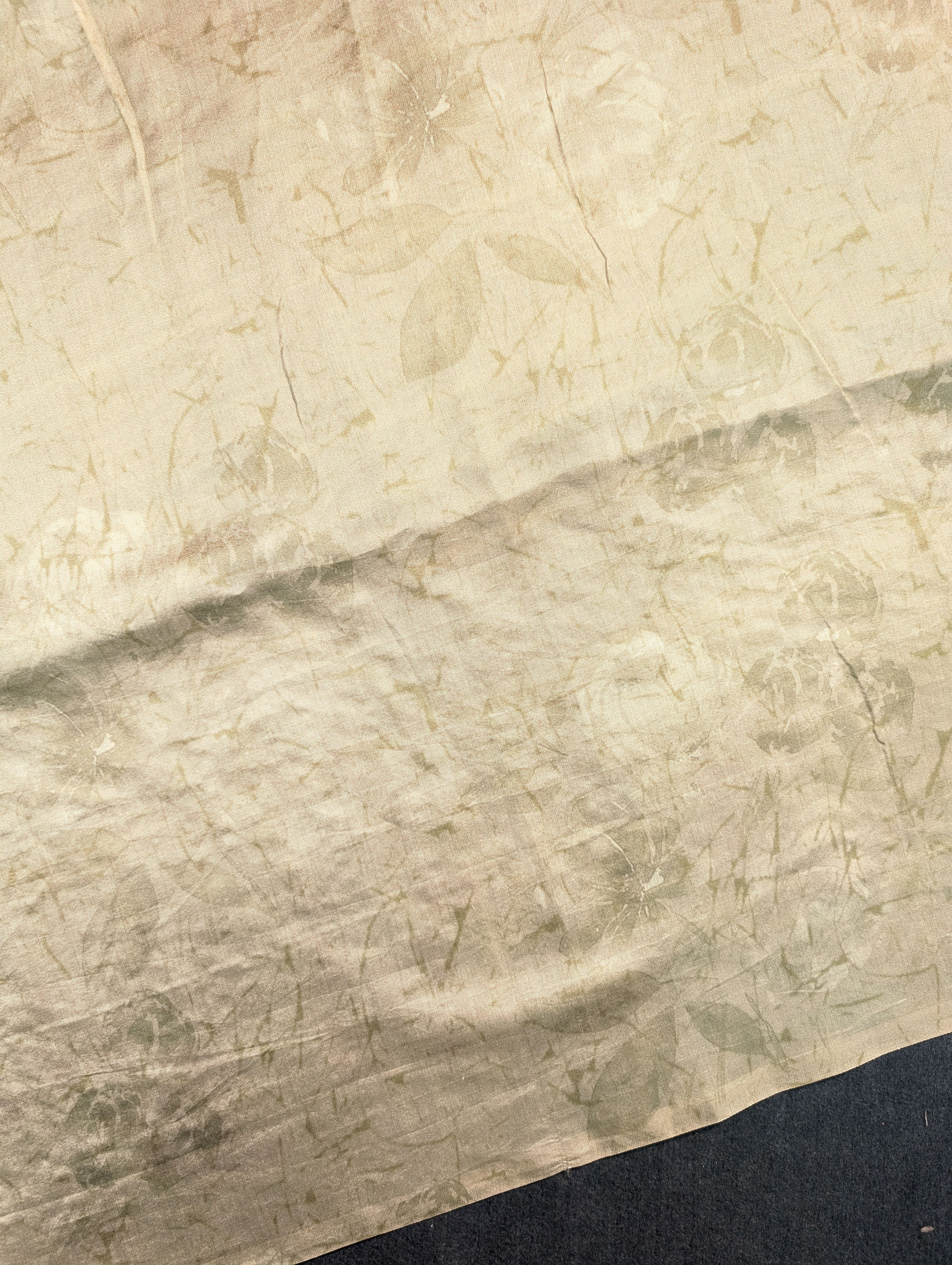 Pure Organza Saree with floral print border - Pastel Green