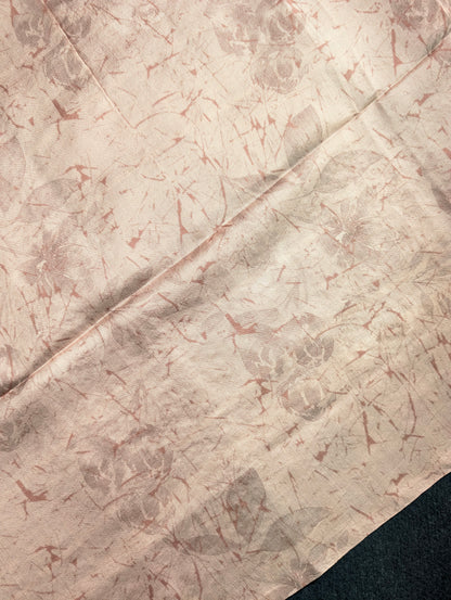 Pure Organza Saree with floral print border - Pastel Blue