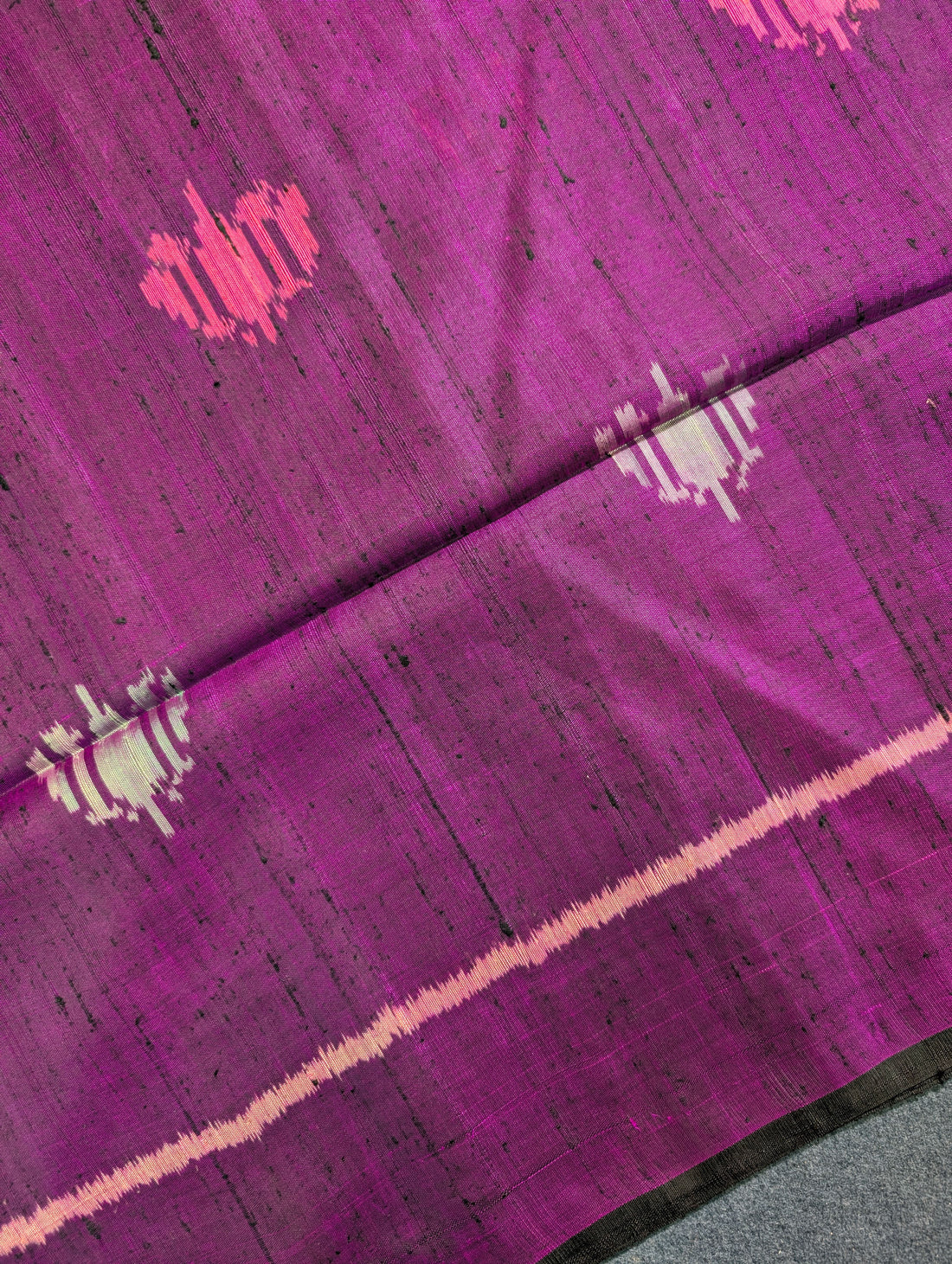 Handloom Raw Silk Patola Saree X Deep Purple