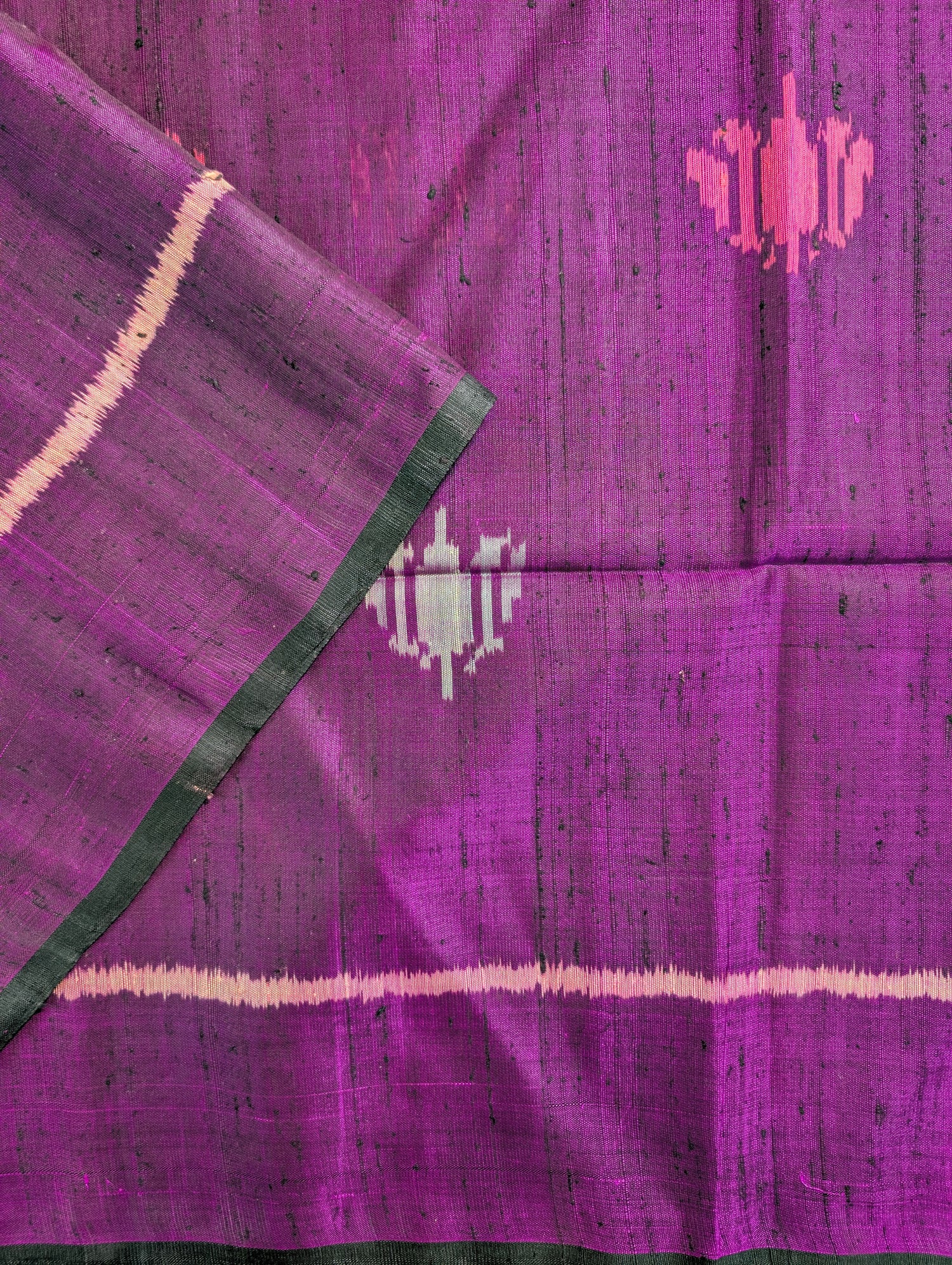 Handloom Raw Silk Patola Saree X Deep Purple
