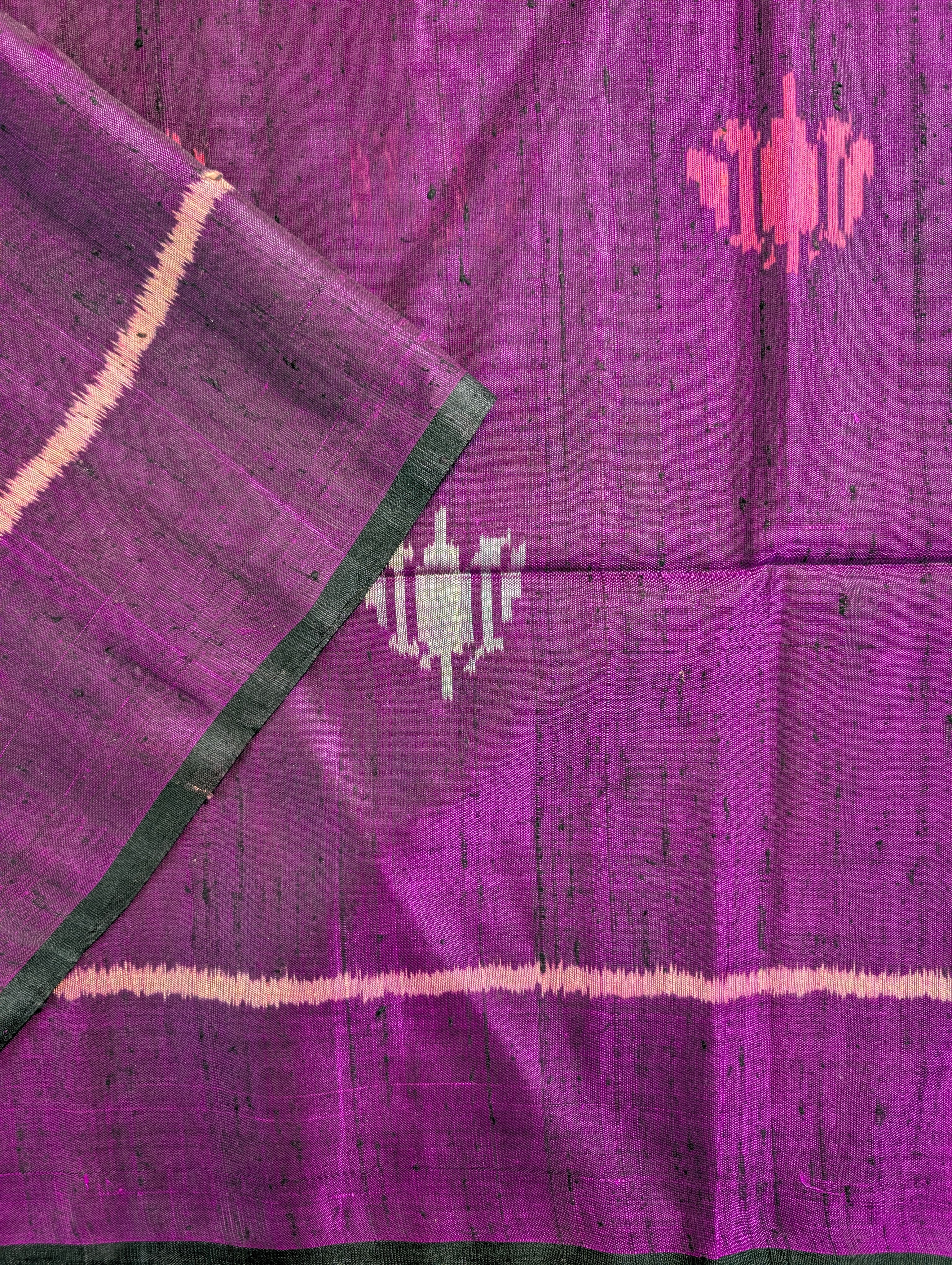Handloom Raw Silk Patola Saree X Deep Purple