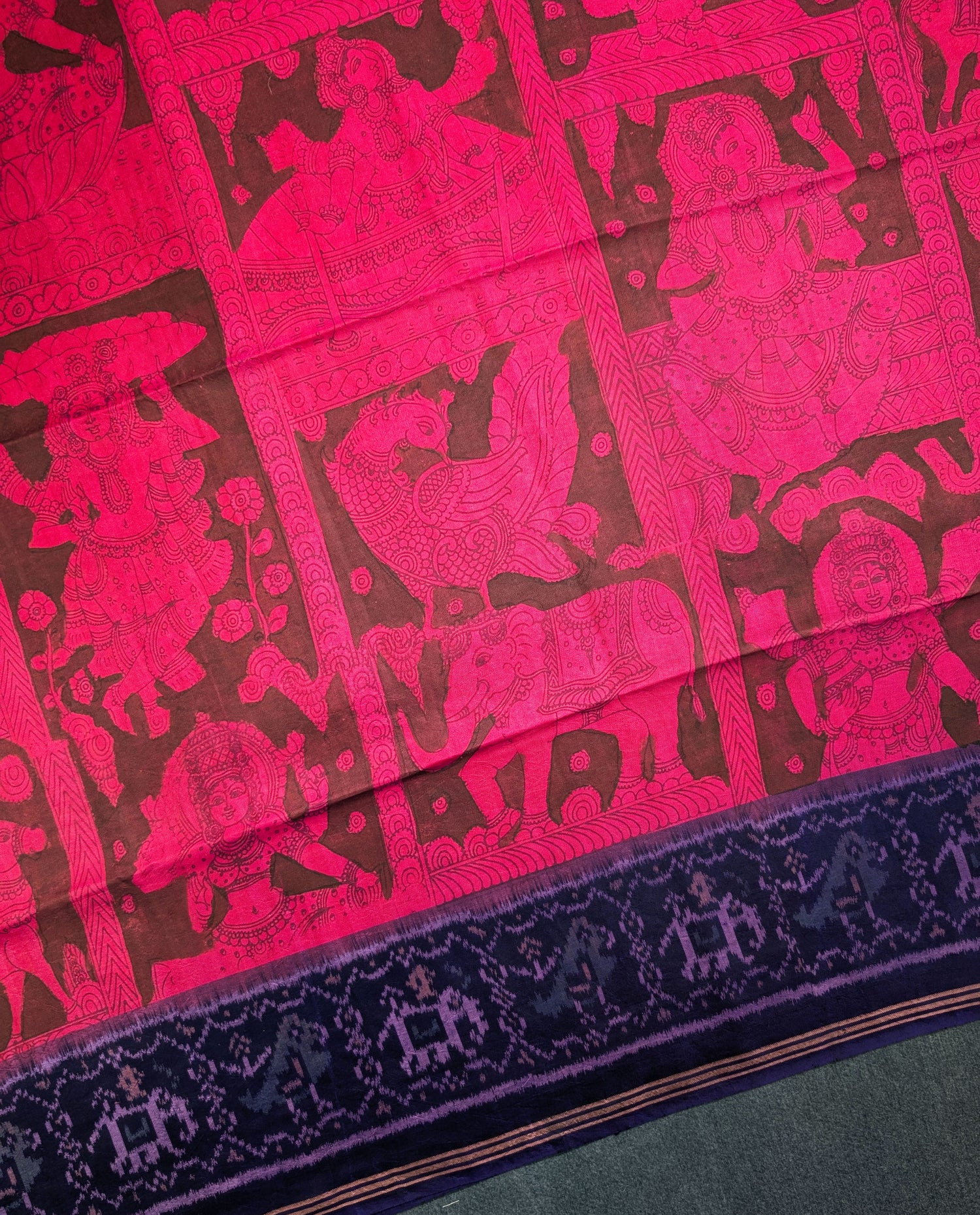 Handloom Pure Silk Patola X Pen Kalamkari