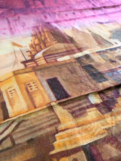 Pure Tussar Digital Print saree