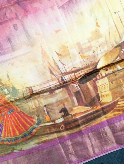 Pure Tussar Digital Print saree