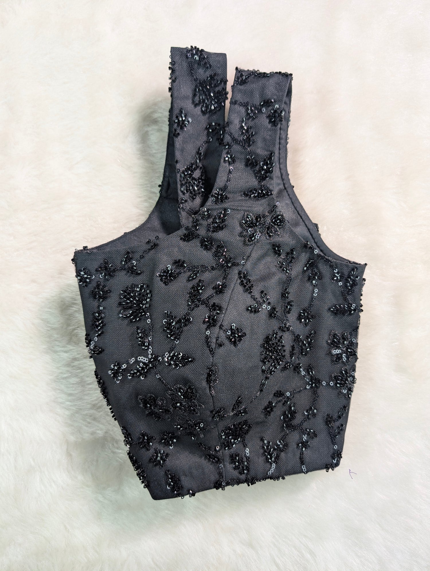 Black Sequin Embroidered Party Wear Blouse