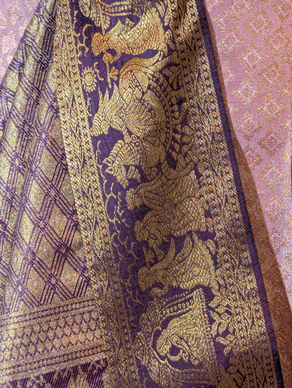 Royal Purple &amp; Lilac Predraped Lehanga Set