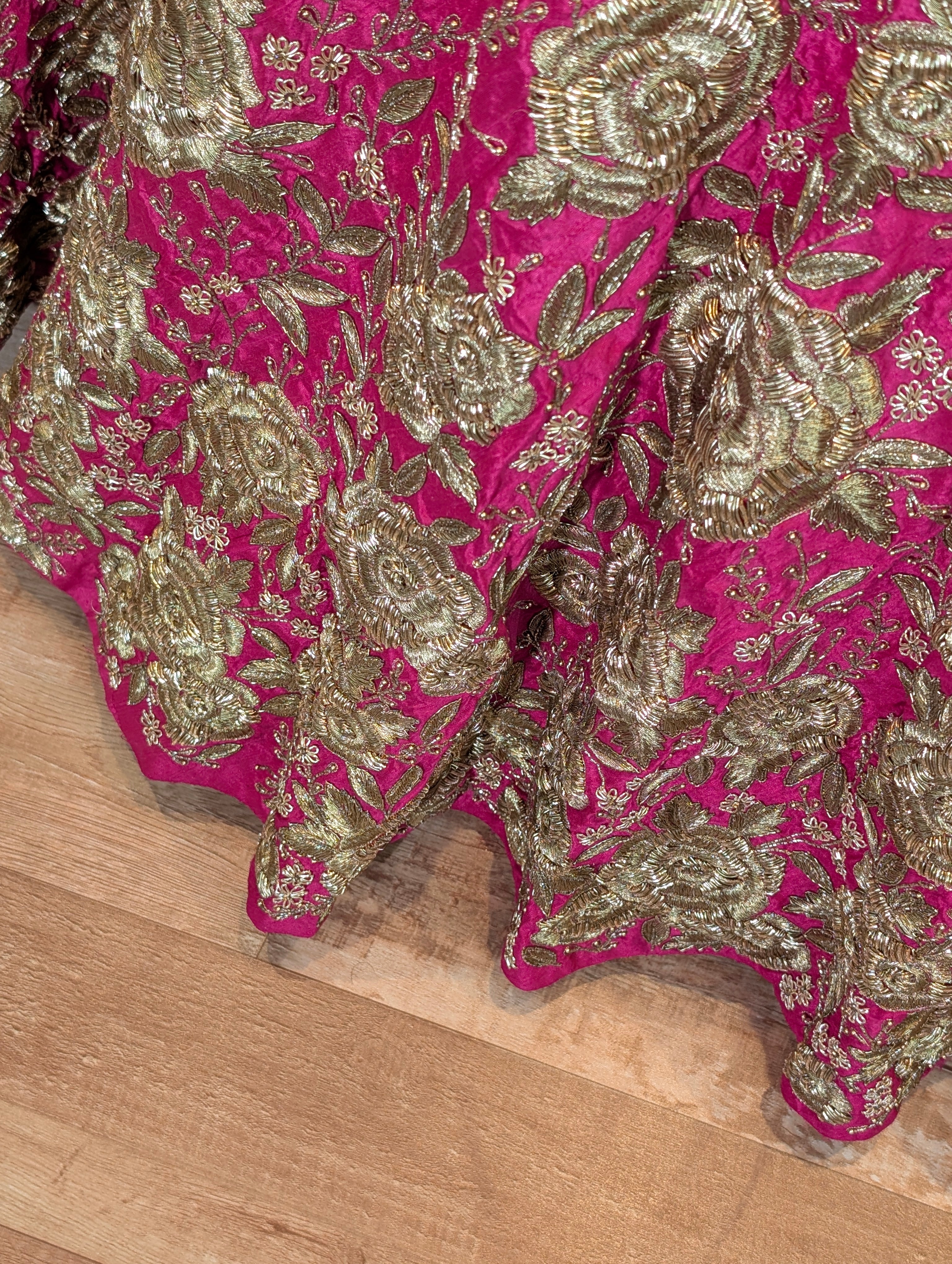 Heavy Hand Embroidered Lehanga Set - Pink