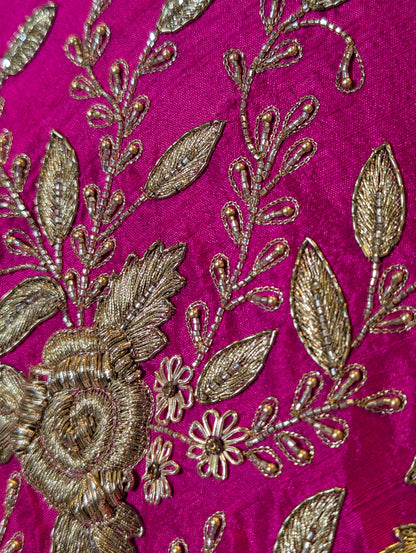 Heavy Hand Embroidered Lehanga Set - Pink
