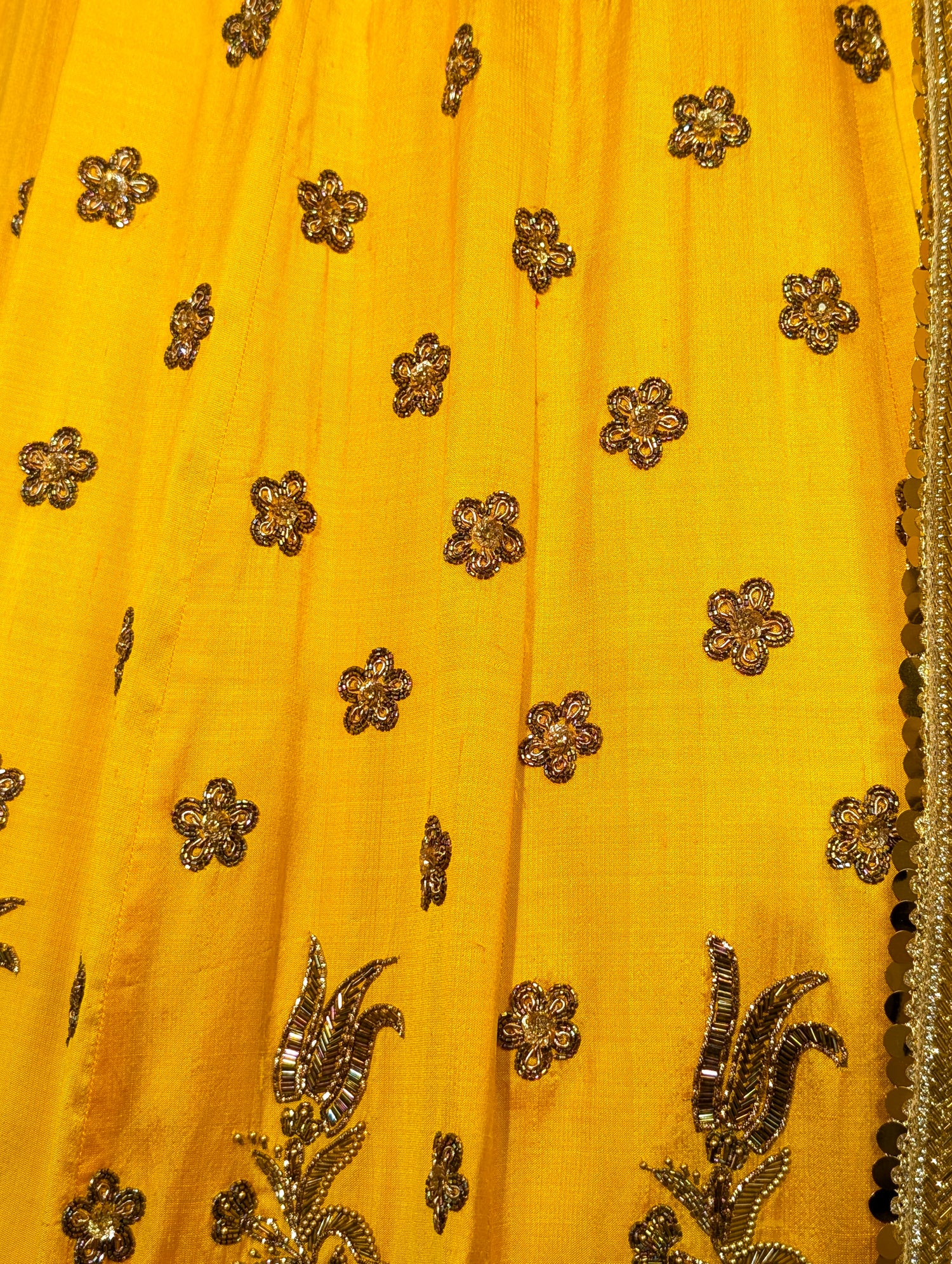 Heavy Hand Embroidered Lehanga Set - Sunshine Yellow