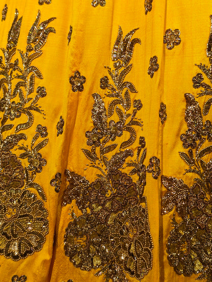 Heavy Hand Embroidered Lehanga Set - Sunshine Yellow