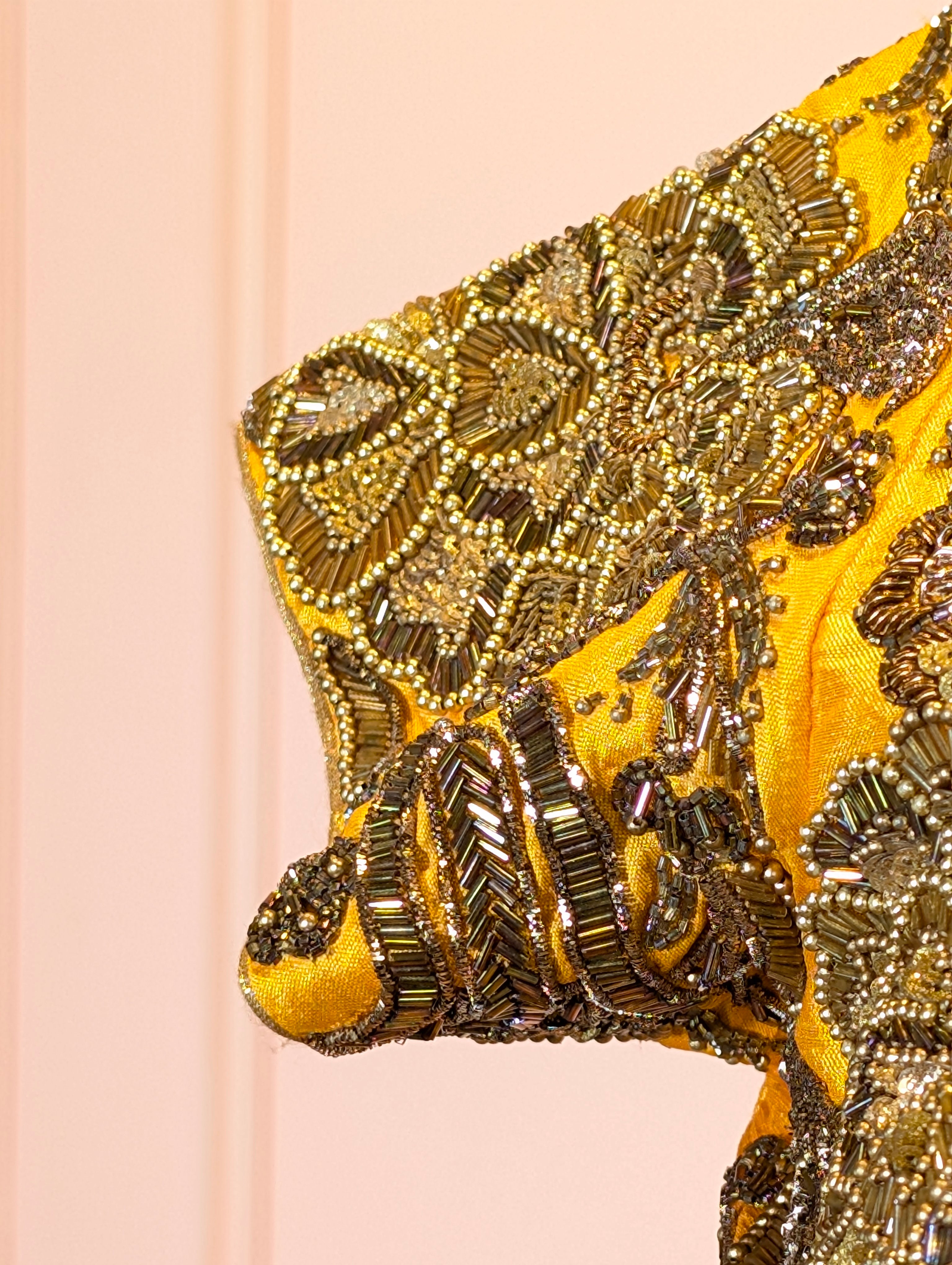 Heavy Hand Embroidered Lehanga Set - Sunshine Yellow