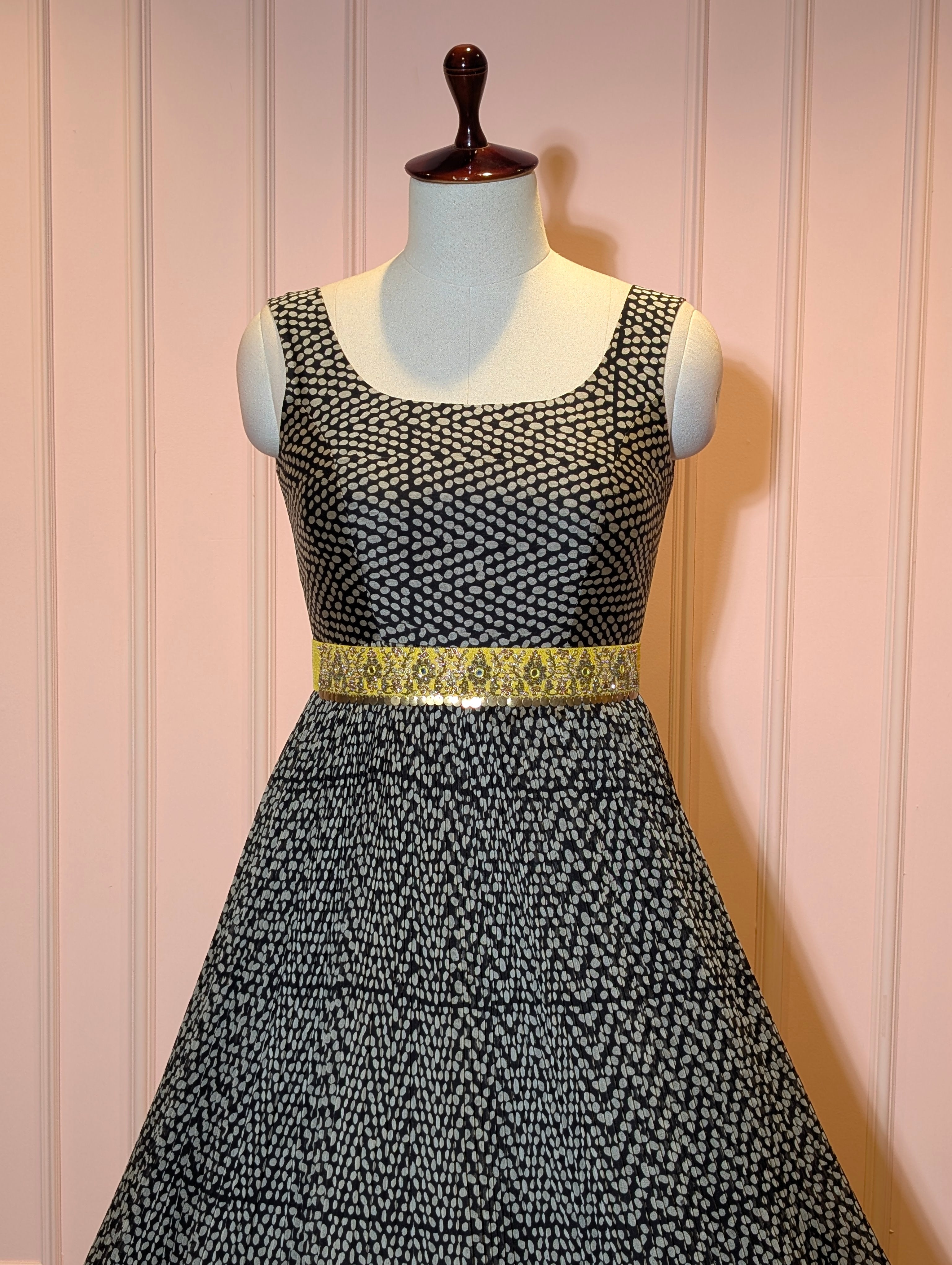 Elegant Black Anarkali with Mustard Yellow Border