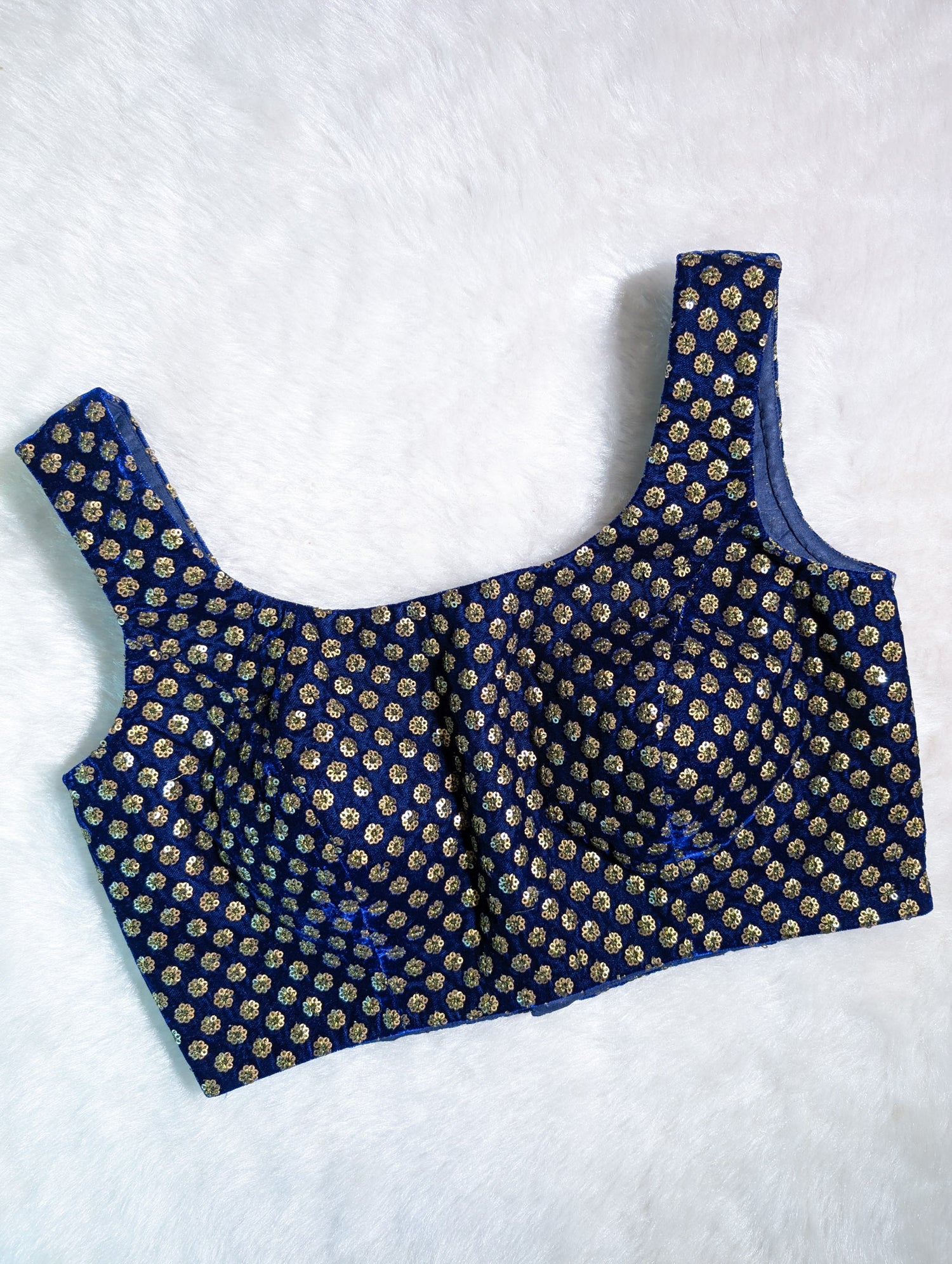 Royal Blue Sequin Embroidered Blouse