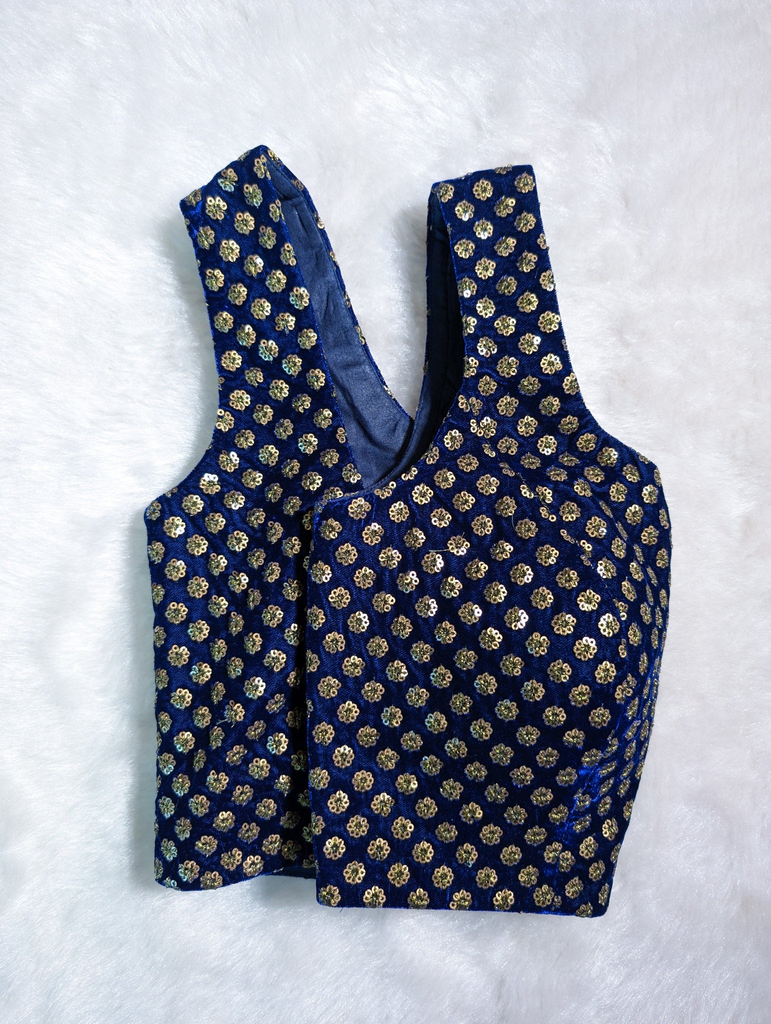 Royal Blue Sequin Embroidered Blouse