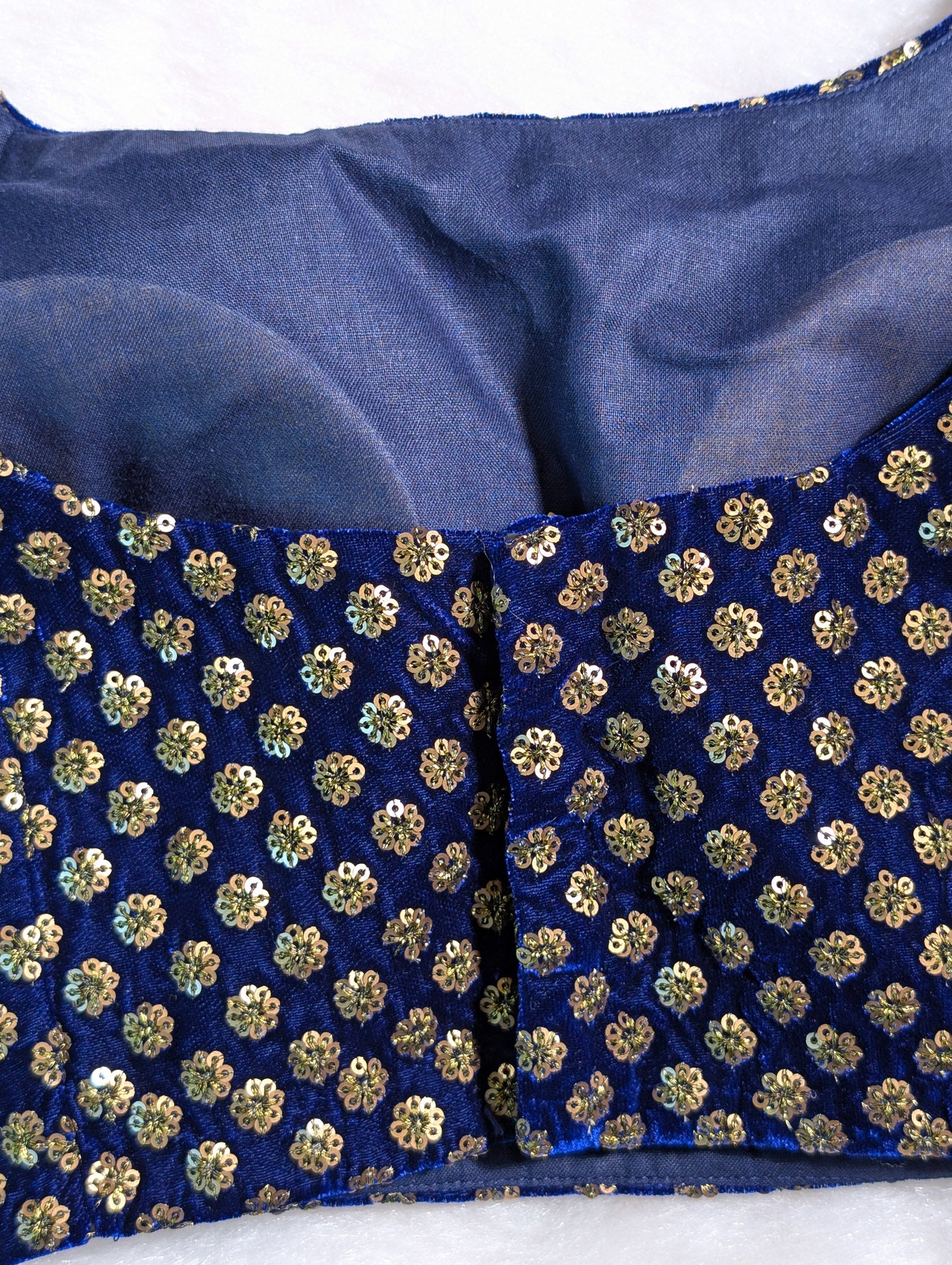Royal Blue Sequin Embroidered Blouse