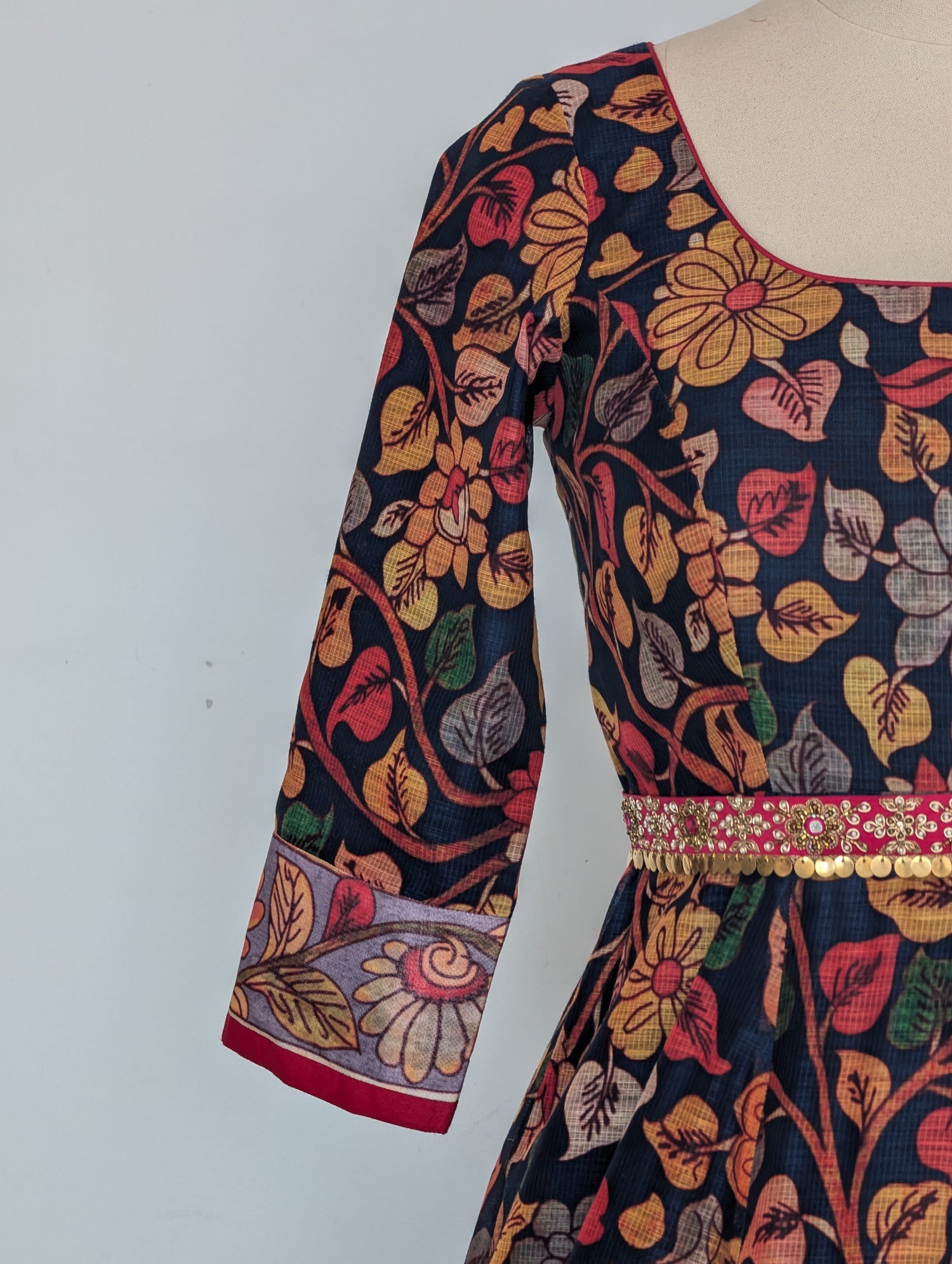 Floral Kalamkari Printed Anarkali Dress