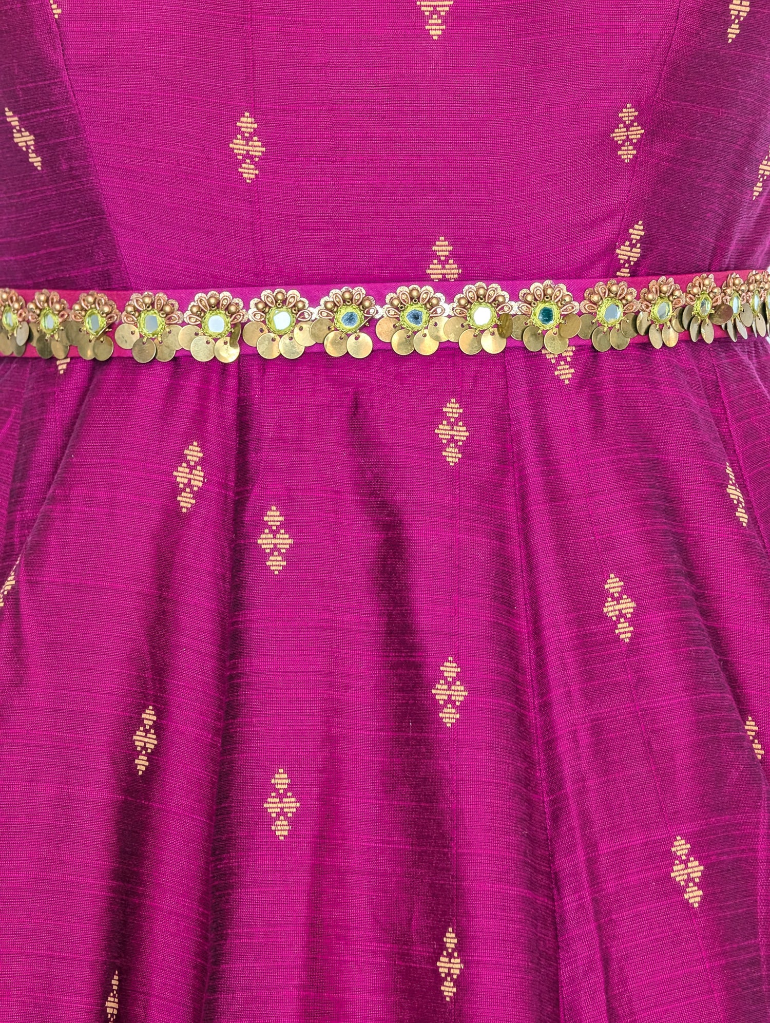 Elegant Magenta Sleeveless Anarkali