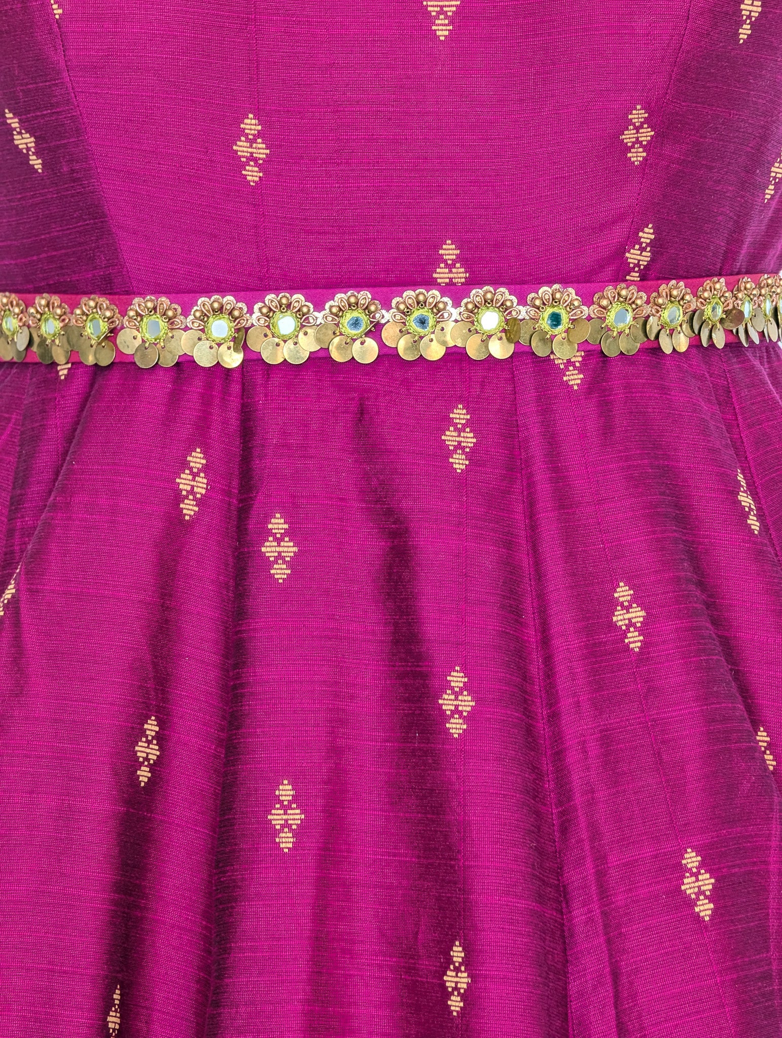 Elegant Magenta Sleeveless Anarkali