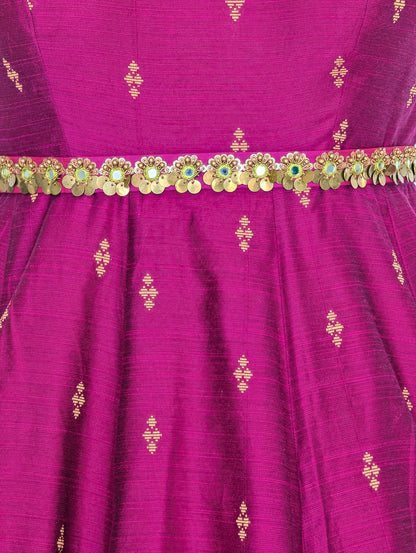 Elegant Magenta Sleeveless Anarkali