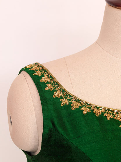 Emerald Green &amp; Floral Printed Lehenga Set