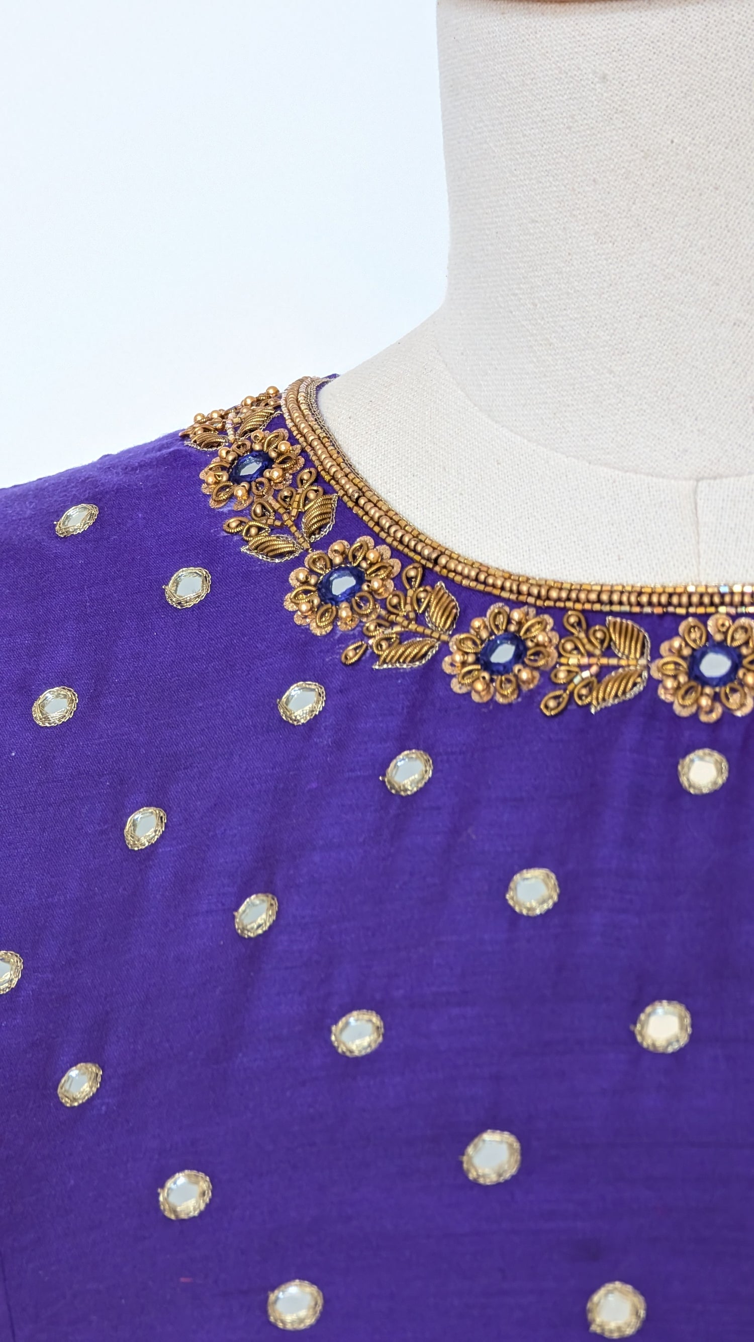 Royal Violet Silk Lehenga with Heritage Zari Drape