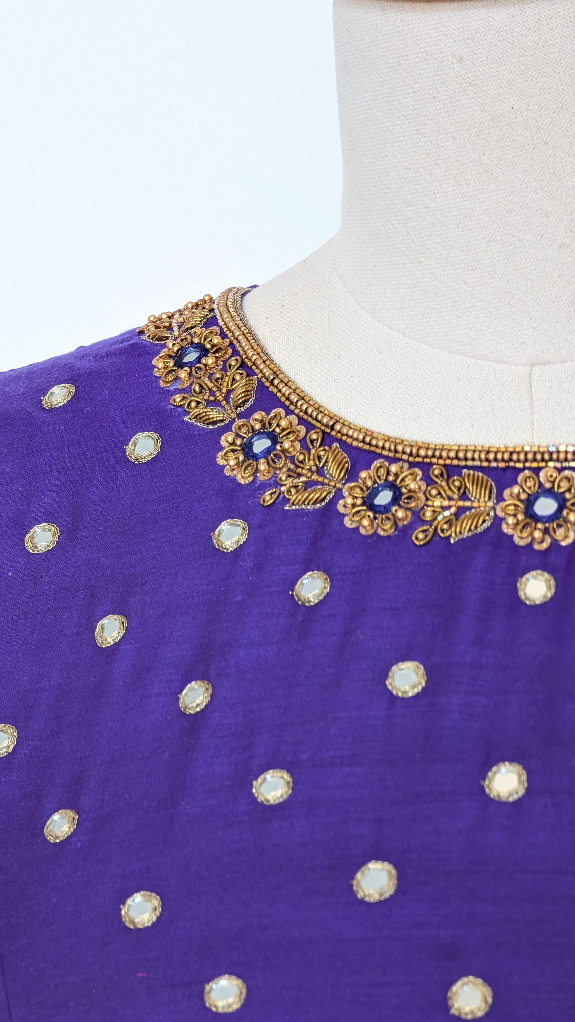 Royal Violet Silk Lehenga with Heritage Zari Drape