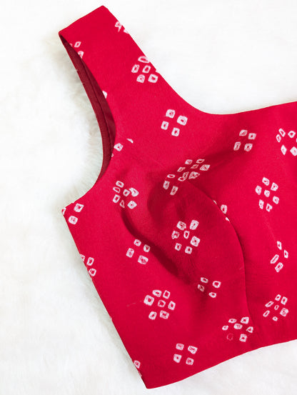 Red Bandhani Blouse