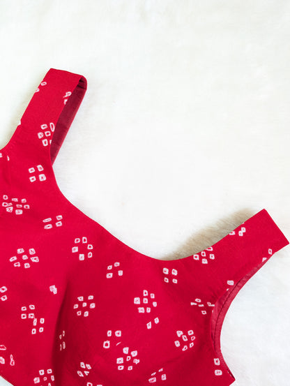 Red Bandhani Blouse