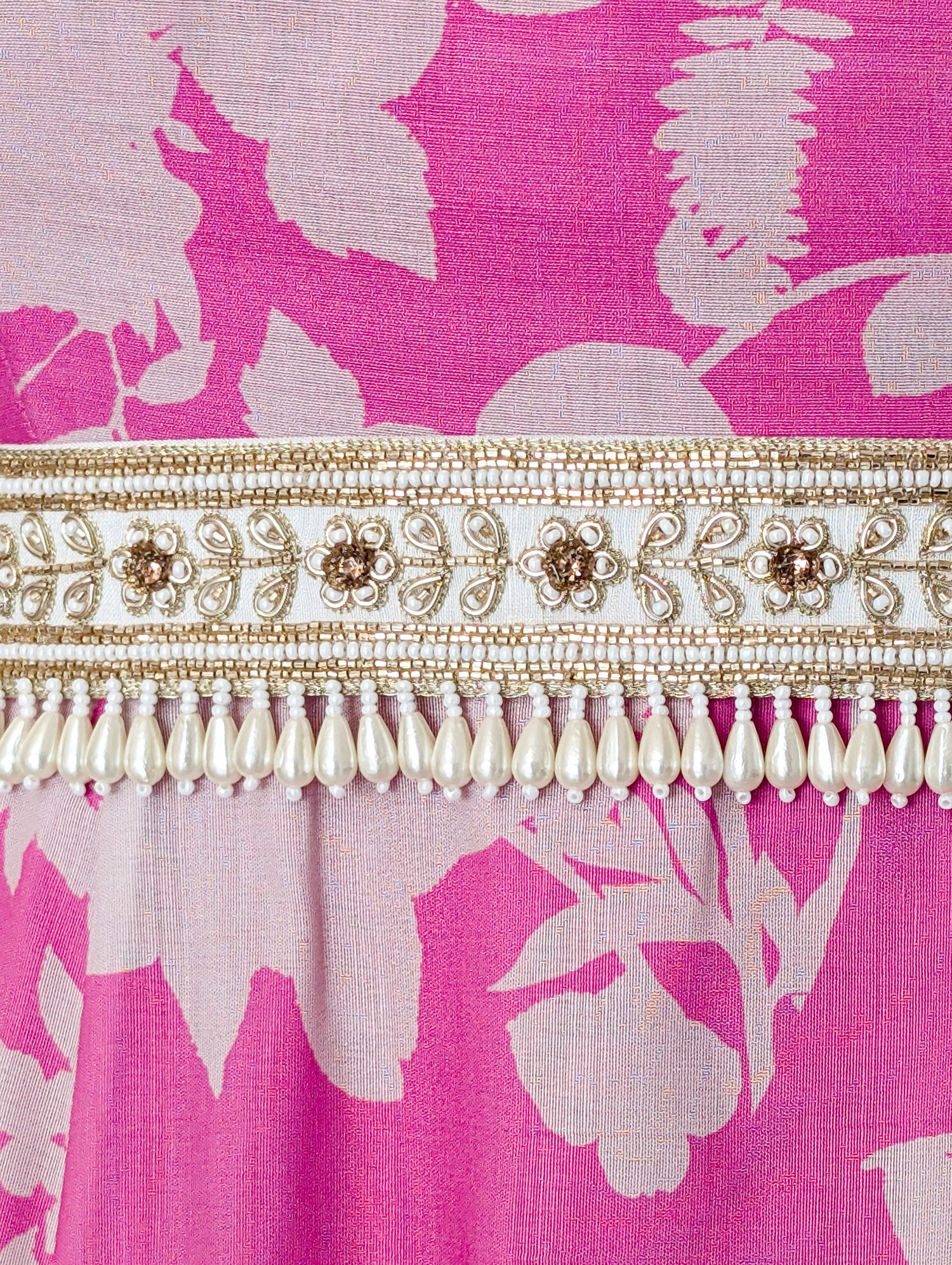 Pink Floral Anarkali Dress