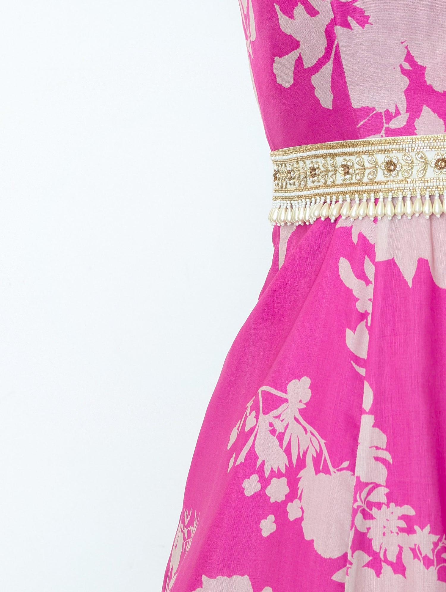 Pink Floral Anarkali Dress