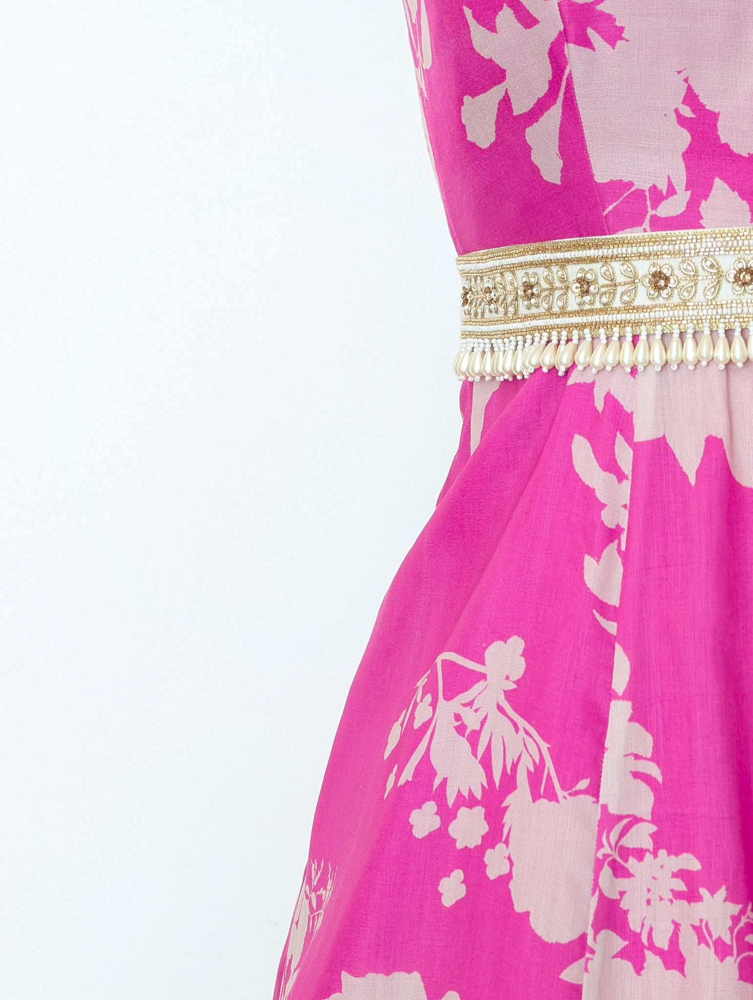 Pink Floral Anarkali Dress