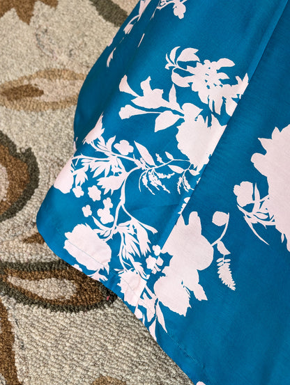 Blue Floral Anarkali Dress