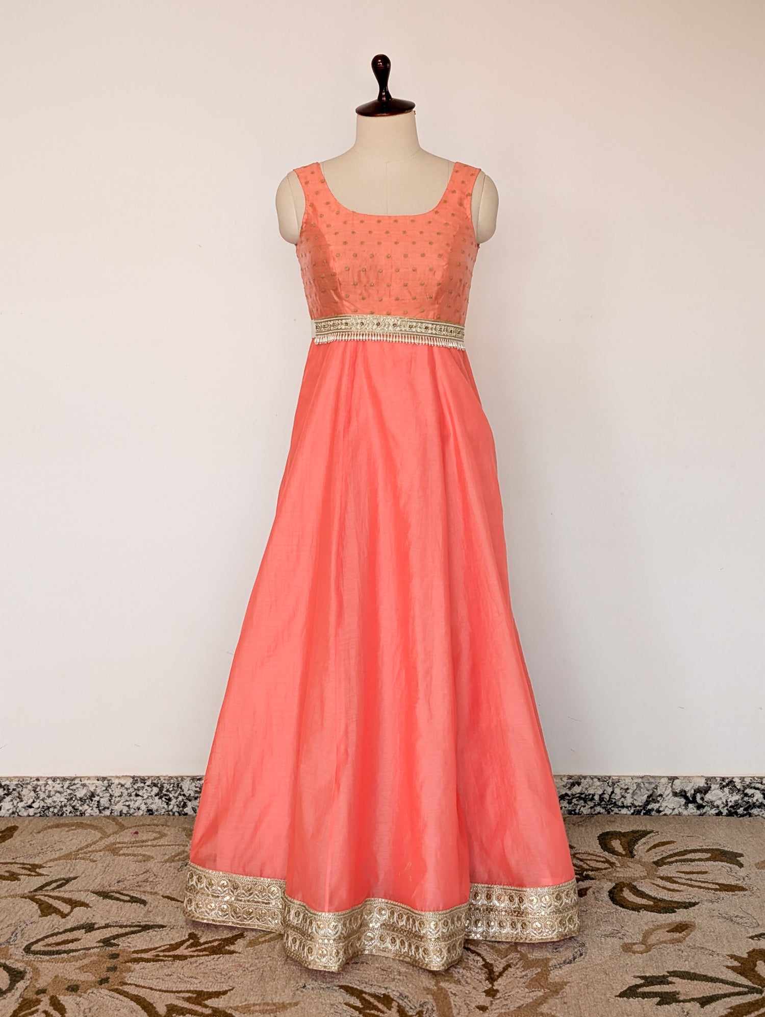 Peach Embellished Anarkali Dress
