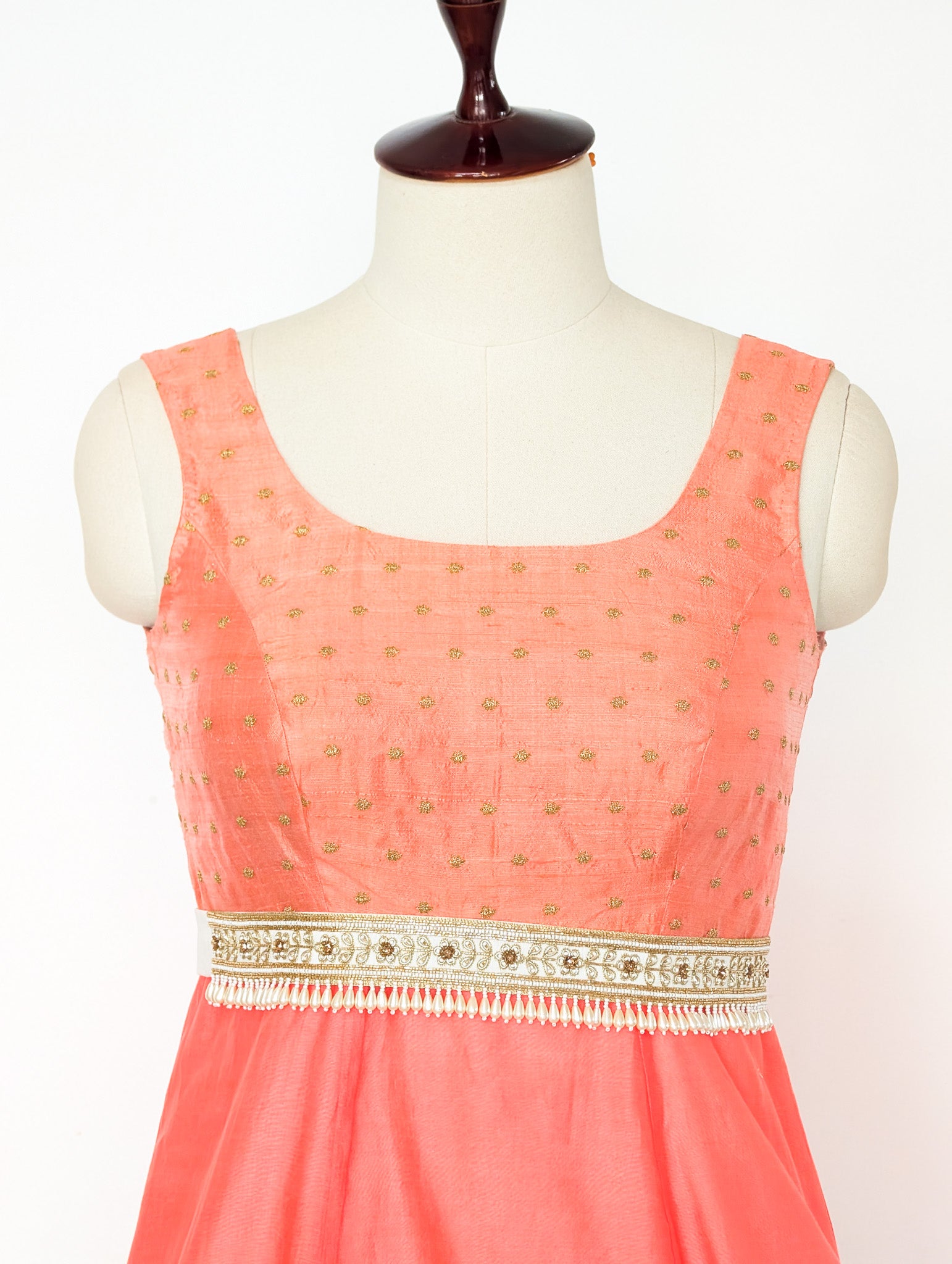Peach Embellished Anarkali Dress