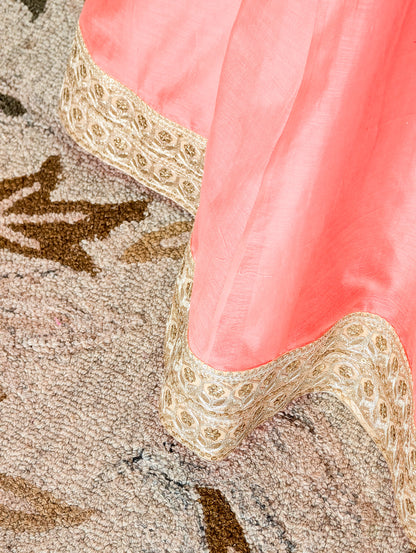 Peach Embellished Anarkali Dress