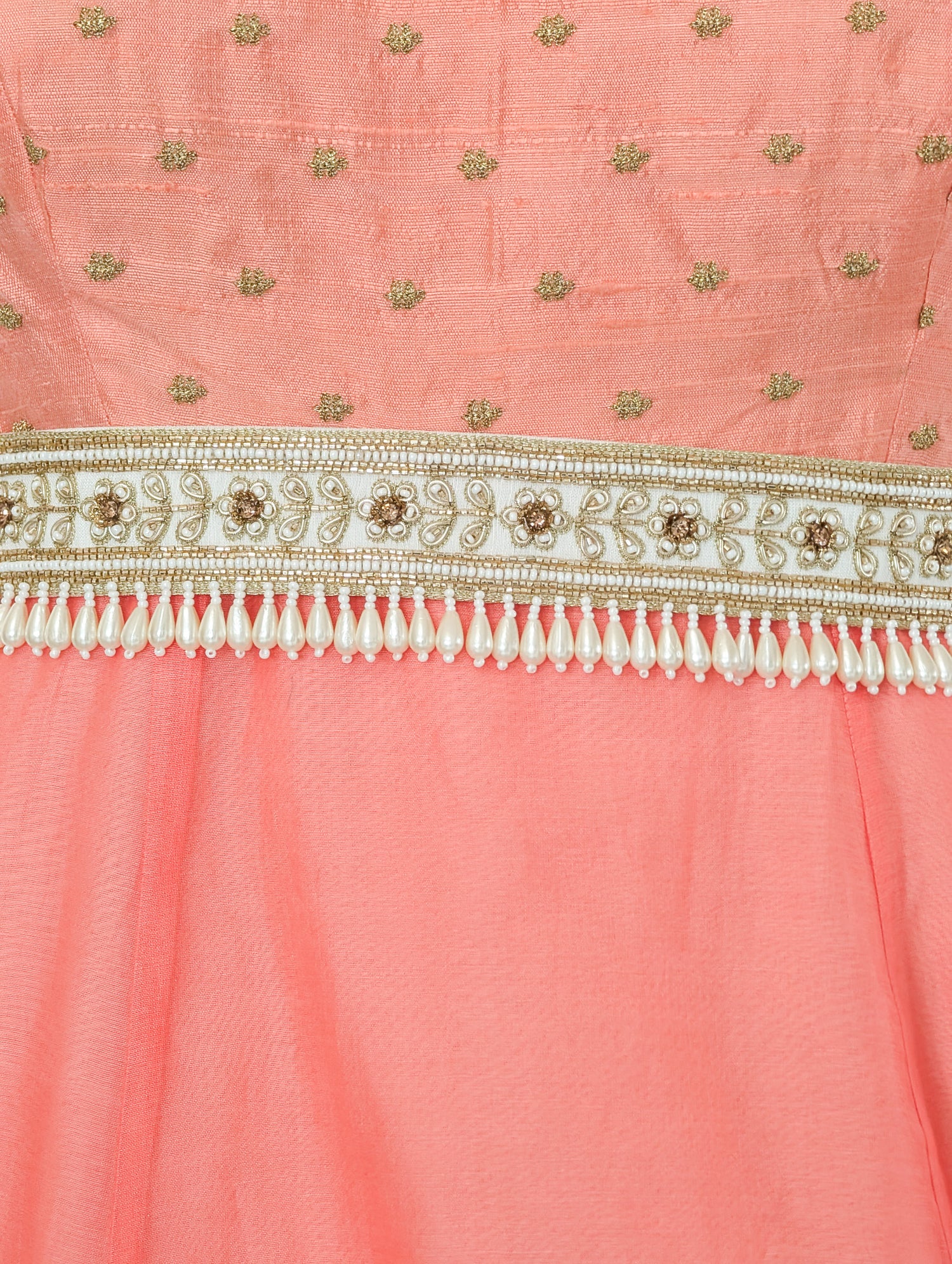 Peach Embellished Anarkali Dress