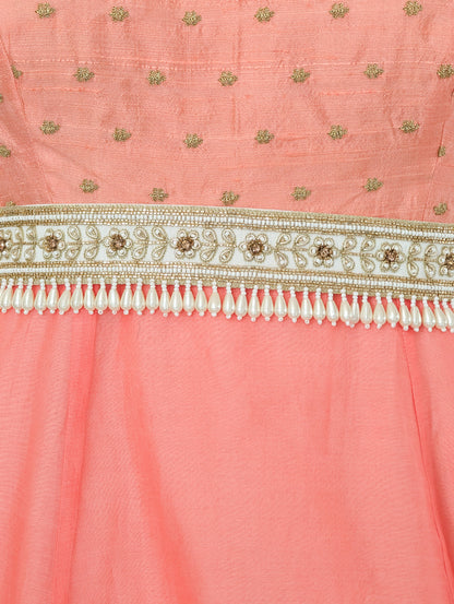 Peach Embellished Anarkali Dress