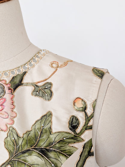 Floral Olive Lehenga