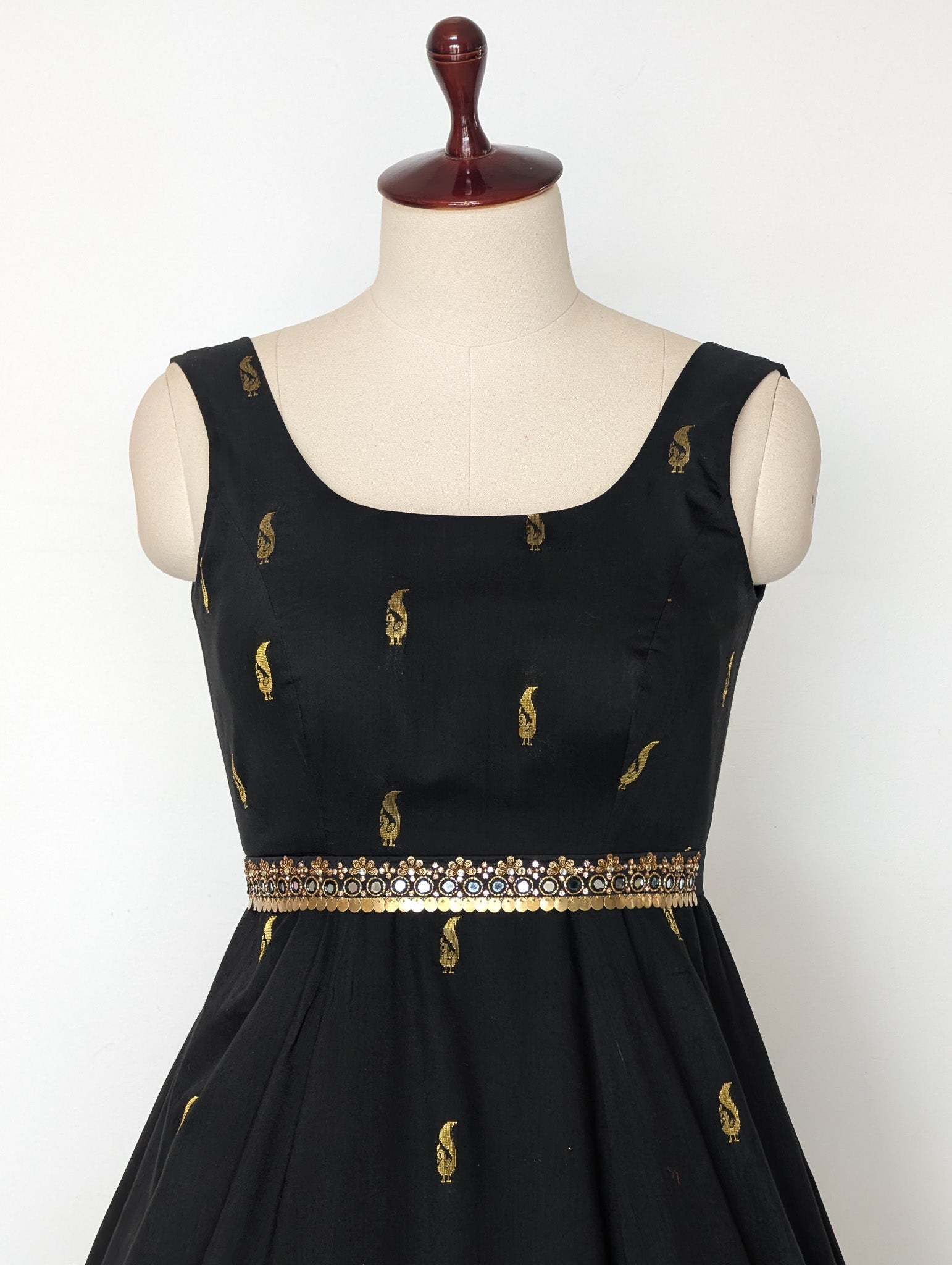Black Gold Motif Anarkali