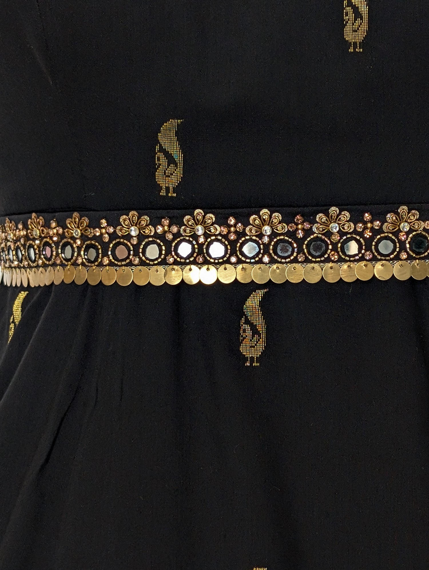 Black Gold Motif Anarkali