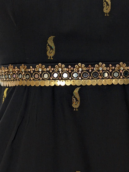Black Gold Motif Anarkali