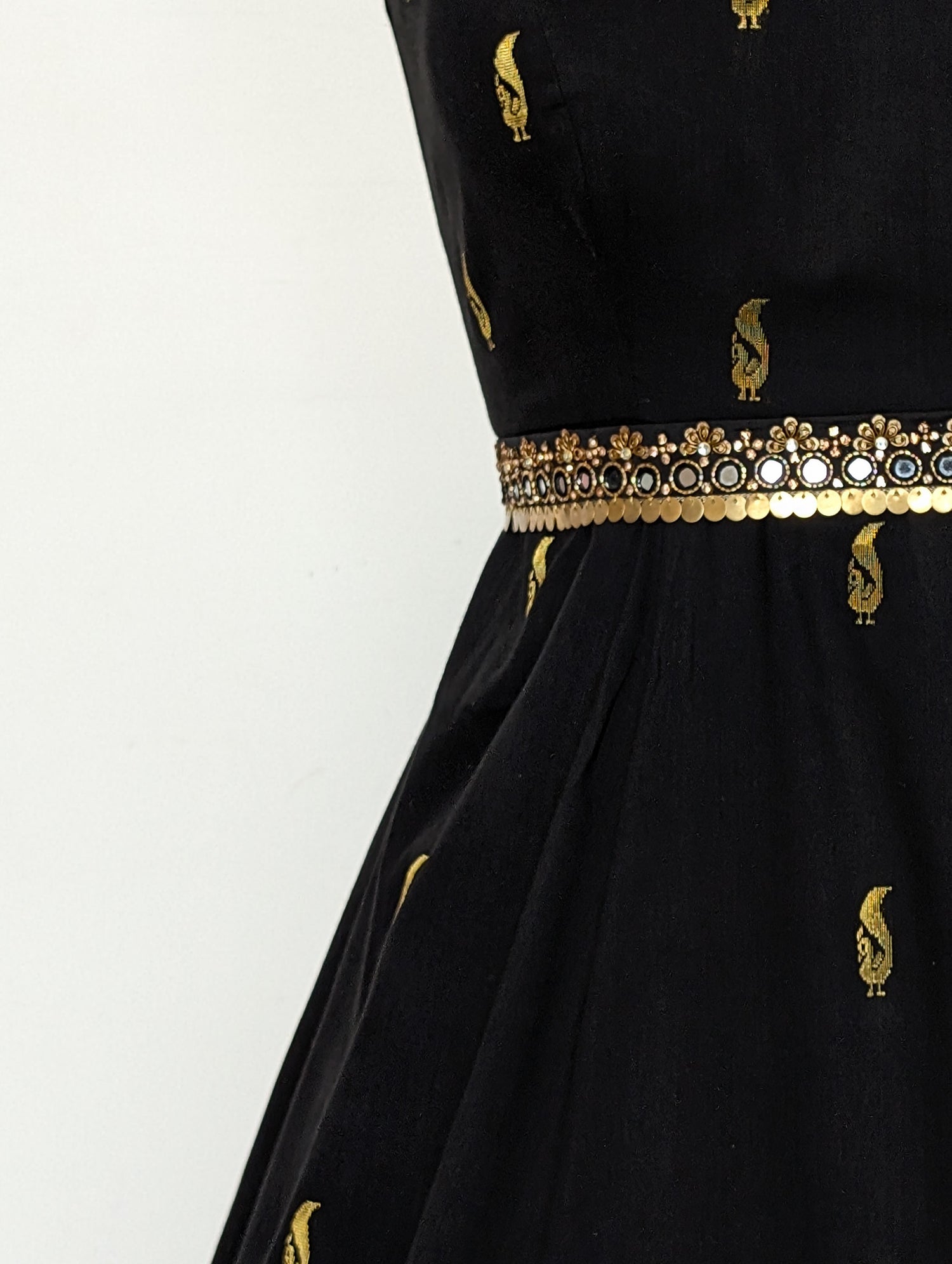 Black Gold Motif Anarkali