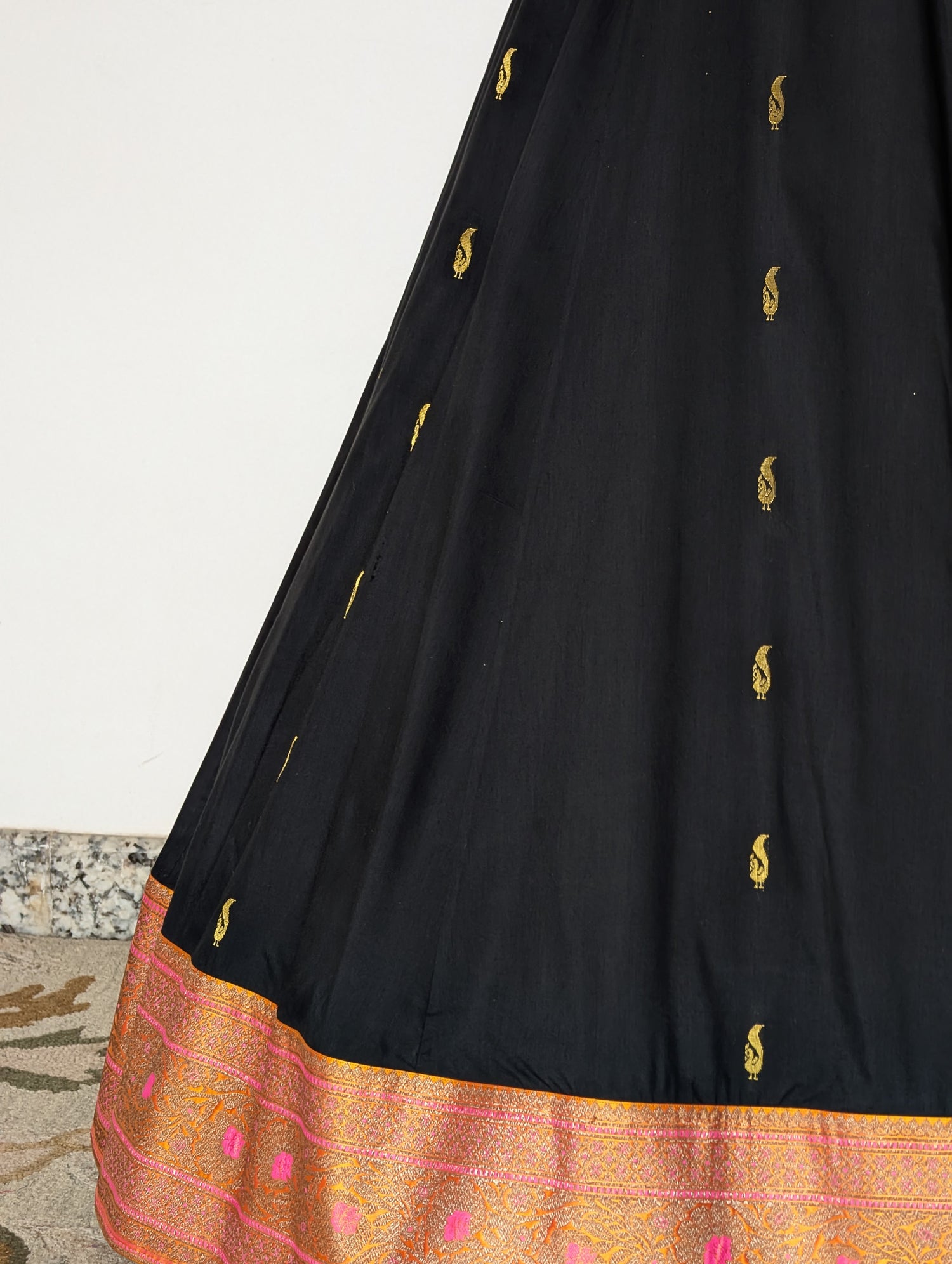 Black Gold Motif Anarkali